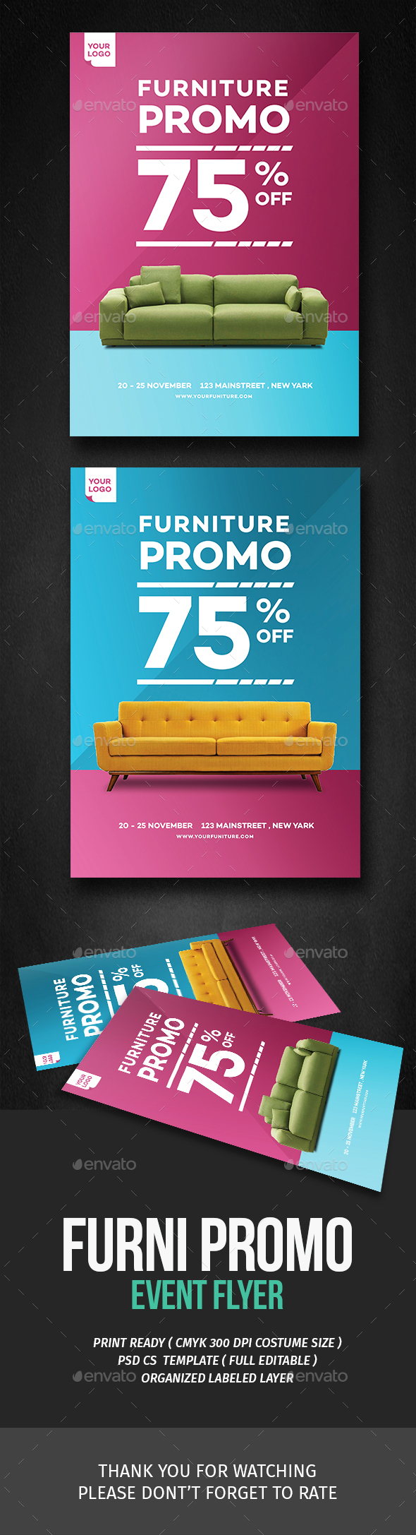 home furniture promo flyer by tokosatsu graphicriver promo flyer